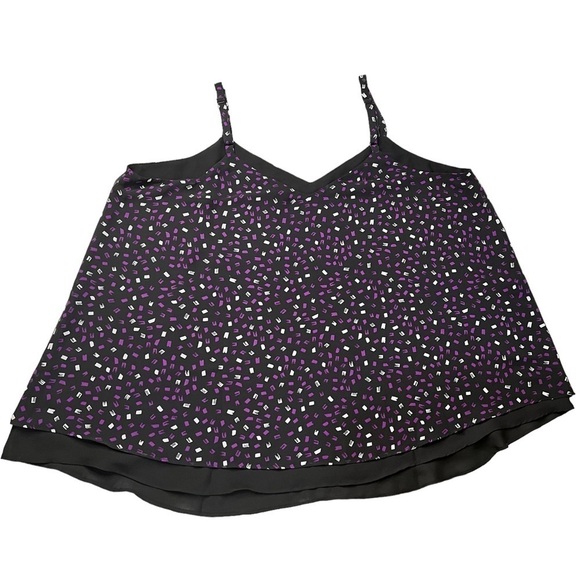 TORRID Sophie Chiffon Double Layer Swing Cami Black Purple Women's Plus Size 1 - Picture 11 of 16